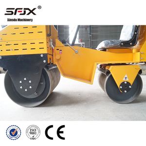 Compacteur vibrant à tambour unique jaune, mini-compacteur routier autoporté avec moteur - Product Image 6