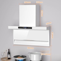 Hotte de cuisine blanche en forme de 7 900mm hotte aspirante intelligente hotte aspirante cheminée hotte de cuisine pour cuisine