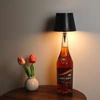 Lampe de table décorative pour restaurant, à LED, changeant de couleur, alimentée par batterie, sans fil, 3 modes de couleur, lampe bouteille RGB