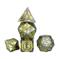 Ensemble de dés polyédriques en métal OEM personnalisés pour jeux de rôle (RPG) Dungeons and Dragons, 7 pièces, écologiques, formes fantastiques et science-fiction, thème pirate