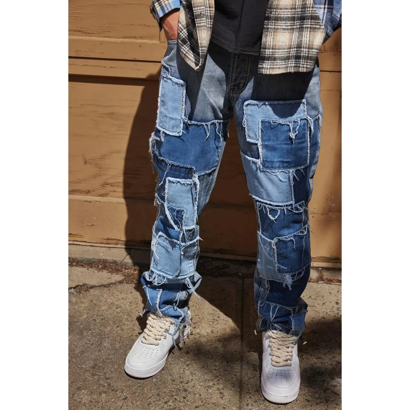Aeedenim - Calça jeans elástica para homens, roupa de moda nova roxa europeia e americana com letras, calça estilo rua italiana