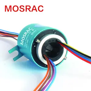 Conector rotativo personalizado ID12 mm OD 42mm 12 circuitos elétricos através de furo anel deslizante rotativo