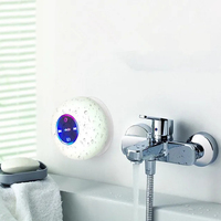 Haut-parleur de douche Bluetooth LED étanche à ventouse puissante avec radio FM et lecteur de carte TF pour intérieur et extérieur