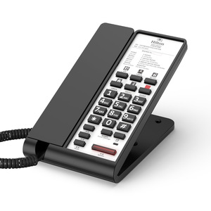 Téléphone mural Hilton pour chambre d'hôtel, en plastique noir, mains libres, avec fonction de recomposition et mémoire de numéros, pour l'accueil. - Product Image 2