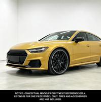 S1-00336 Geruida 18-24 Jantes de voiture en alliage d'aluminium forgé personnalisées noir mat avec bordure argentée polie, design maillé, norme DOT, pour Audi A7 RS7