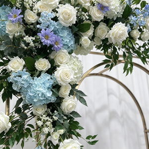 Blue White <b>Artificial</b> <b>Flower</b> Arch Set Silk Rose <b>Hydrangea</b> Handmade Floral Arrangement for Wedding Mother's Day Chinese New Year - Product Image 3