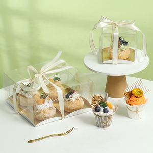 XJH 1/<span class=keywords><strong>2</strong></span>/4 boşluklar tatlı pasta ekmek ambalaj kağıt kek çörek hediye temizle Cupcake gıda Donut kutuları - Product Image 4