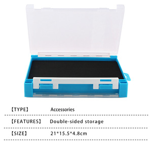 Caja de Almacenamiento de Accesorios de Pesca de Doble Capa y Doble Cara con Siete Compartimentos Coloridos, Inserto Móvil de Esponja y Plástico - Product Image 4