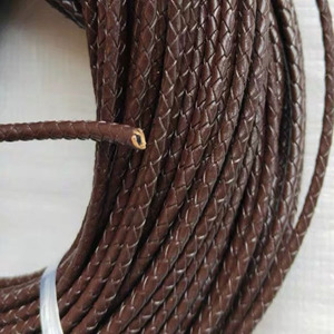 ST1026 <strong>Black</strong> Red Brown Genuine Braided Bolo Leather <strong>Cords</strong> - Product Image 3