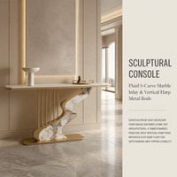 Table console moderne en tissu personnalisable, style dalle de roche créative, pour entrée ou salon, luxe léger