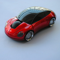Mouse Optik Nirkabel Bentuk Mobil Warna-warni