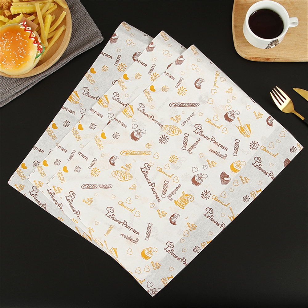Deli Wrap Wax Paper In Spanish Cheese Left On Burger
