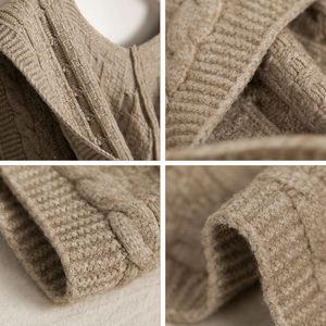 Date Tricot Pull Pull En Tricot Acrylique Châle Hiver En Gros Épais Mode À Capuche Super Ponchos - Product Image 6