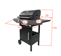 Vente chaude Non Stick Trolley En Acier Inoxydable Barbecue Grill Industriel Barbecue À Gaz En Plein Air Pour Restaurant