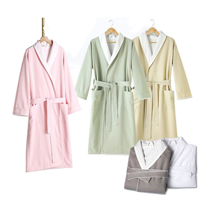 <span class=keywords><strong>Peignoir</strong></span> de luxe pour hôtel, double couche, en peau de pêche, 100% microfibre polyester, unisexe - Product Image 2
