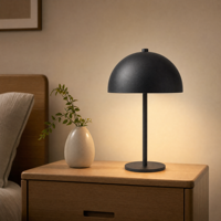 Lampe de table LED sans fil rechargeable, écologique, design champignon moderne, avec interrupteur à bouton-poussoir en fer, design simple, cadeau promotionnel en gros