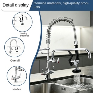 <span class=keywords><strong>Robinet</strong></span> oscillant moderne et minimaliste sous évier, en cuivre, pour eau froide et chaude, style court, avec douchette de lavage pour <span class=keywords><strong>vaisselle</strong></span>, idéal pour cuisine d'hôtel - Product Image 2