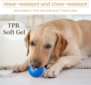 Balle interactive intelligente USB TPR pour chien, qui bouge, rebondit et saute, simple, écologique, petite, active, bleue/orange - Product Image 3