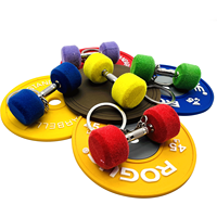 Bricolage rapide Multi poids Fitness Velety concepteur personnalisé 3D llaveros équipement de Fitness en peluche haltère porte-clés
