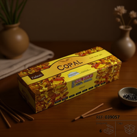 Incienso Tulasi Copal, Varillas de Incienso Religioso Indio con Aroma a Madera, Paquete Doble de 6 Unidades, Modelo España 039057, Para Todas las Estaciones