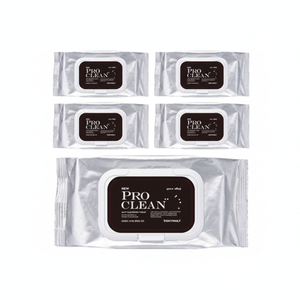 Salviette Detergenti Morbide Tony Moly Pro Clean, 50 Fogli Confezionati Singolarmente, Confezione da 5 per Viaggio e Rimozione Trucco - Product Image 1