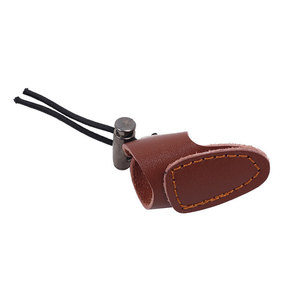 Anneau de pouce en cuir de vache style mongol, équipement de protection épaissi pour tir à l'arc, pour arc classique, unisexe, ajustement réglable, noir, marron - Product Image 3
