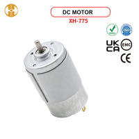 Moteur CC XH-775 12V/24V à balais, couple élevé, en métal, arbre de 5 mm, IP55, 65W pour bateaux, outils électriques, robots DIY et ventilateurs