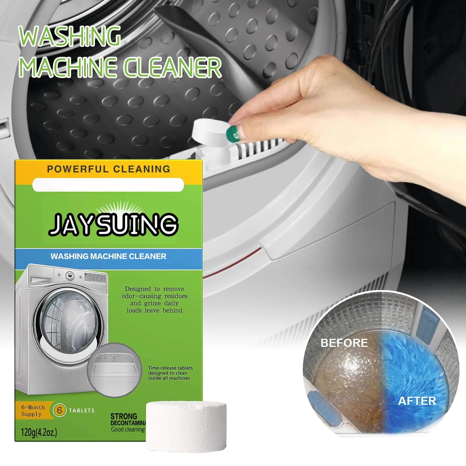 Nieuwe Wasmachine Deep Cleaner Set Wasmachine Reinigingsmiddel Bruismiddel Verwijderaar Tablet Voor Wasmachine Reinigingsproducten