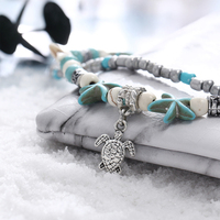 Bijoux de cheville femme bohème faits à la main sandales cadeau nouveau Design bracelet de cheville multicouche perles de coquillage bracelet de cheville étoile de mer