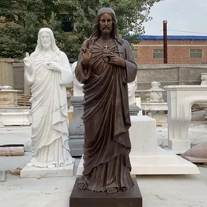 Custom Outdoor Decorative Copper Bronze Jesus Sculpture Life Size Religious Brass Jesus Statue