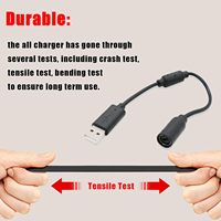 Câble d'extension de connexion USB détachable vers PC, adaptateur convertisseur pour manette filaire Xbox 360, noir gris