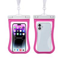 Pochette étanche pour téléphone IPX8 blanche, en PVC, avec fermeture à glissière, écran tactile et fenêtre pour appareil photo, grand sac pour téléphone avec cordon pour les sports nautiques