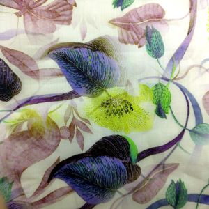 नए आगमन बहु-रंग फूल डिजाइन 100% शुद्ध रामी लिनन बुने हुए कपड़े के लिए पर्यावरण के अनुकूल सांस - Product Image 5