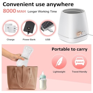 Portable Bottle Warmer 8000mAh <b>Wireless</b> Bottle Warmer Commercial Travel Baby Bottle Warmer With Digital Display - Product Image 4