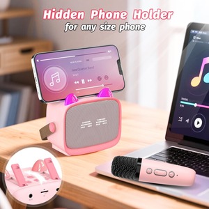 Mini Máquina de Karaoke para Niños con 2 Micrófonos Inalámbricos, Luces LED, Funciona con Batería, Reproductor MP3 Portátil, Regalos de Cumpleaños y Navidad - Product Image 5