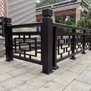 Hàng đầu mũi tên hàng rào riêng tư Bảng điều khiển trang trí mô hình 3D Trung Quốc phong cách rèn sắt sàn lan can cầu thang nặng mạ kẽm - Product Image 4