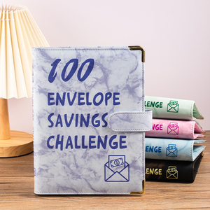 Populair Losbladig 6 Ring Pu Leer Roze Marmer Stijl 100 Dag Spaargeld Challenge <span class=keywords><strong>Notebook</strong></span> A5 Budget Binder - Product Image 3