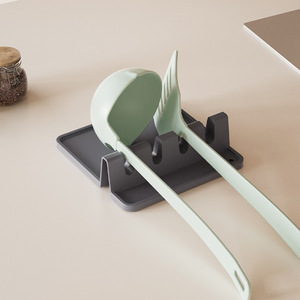 Support de rangement en silicone pour ustensiles de cuisine et tapis de cuisson avec compartiments pour cuillères et spatules - Product Image 1