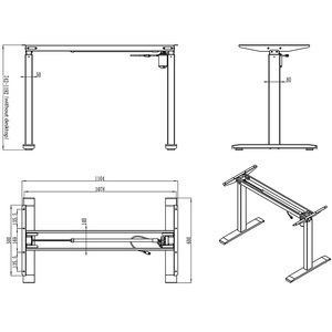 Bàn làm việc đứng hiện đại 120x60 có thể kéo dài, nâng hạ điện bằng mô tơ, thiết kế công thái học, kèm khay bàn phím - Product Image 6