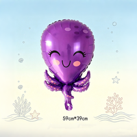 Ballons en aluminium à thème animaux marins pour anniversaire, pour garçons et filles, décoration de fond de fête requin et baleine pour un an