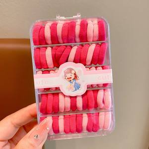 थोक 60 pcs/बॉक्स पैकेजिंग बेबी रबर बैंड रंगीन मीठे लोचदार बालों की रस्सी - Product Image 5