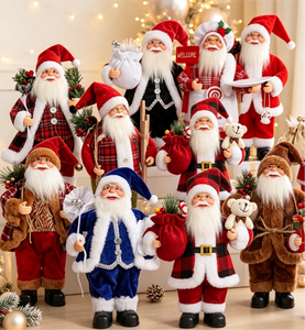 Wholesale 12-inch <b>Standing</b> <b>Santa</b> Claus Doll Creative Ornament Christmas Plush Toy for Fireplace Festival Decoration - Product Image 1