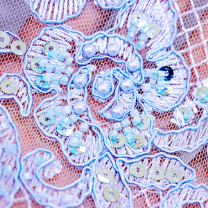 2025 nuevos productos Dreamy 3D tela bordada elegante encanto diamante perla cordón lentejuelas tela bordada para vestido - Product Image 5