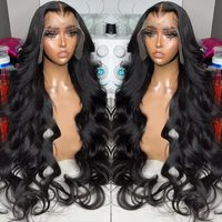 Perruques Lace Front wig Body wave 13x4 pre-plucked, perruque lace wig transparente, cuticule alignée, cheveux humains bruts, 10A, vente en gros