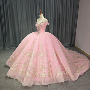 Jancember 6781 Traditional Pink Empire Bonding Puffy Quinceanera Vestidos De Anos - Product Image 1