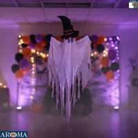 AROMA Halloween 60-Zoll Hängender Geist Animatronics mit Blinkenden Roten Augen & Soundeffekten für Halloween-Partys, Garten, Veranda, Balkon