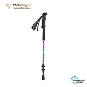 YCX YCX-9.6 Folding Trekking Pole 3-Section Adjustable PVC Metal Shaft Hiking Stick Carbide Alloy Tip EVA Handle Quick <b>Lock</b> - Product Image 4