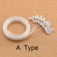 Tuyau d'encre de 1,5 mètre à 6 lignes avec vis de fixation carrée, petits amortisseurs UV, écrous et joints toriques pour Epson 1390 R330 R290 T50 L800 L801