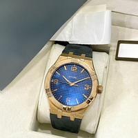 Montre automatique pour homme, boîtier de 42 mm, cadran Paris Stud, aiguilles luminescentes, bracelet en cuir