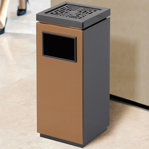 Poubelles de hall d'hôtel, cendriers commerciaux sur pied, cendriers d'entrée d'ascenseur de bureau en acier inoxydable et poubelles de luxe. - Product Image 3